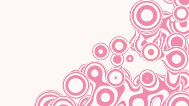 Sıvı 3D lolipop metaforu, organik yapısı var. Soyut vektör şeker arka planı. Akıcı eğlenceli pembe şekiller.