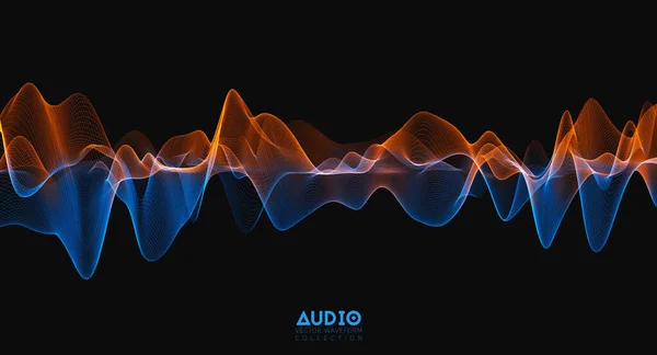 Onda Sonido Audio Oscilación Colorida Del Pulso Musical Patrón Impulso — Vector de stock