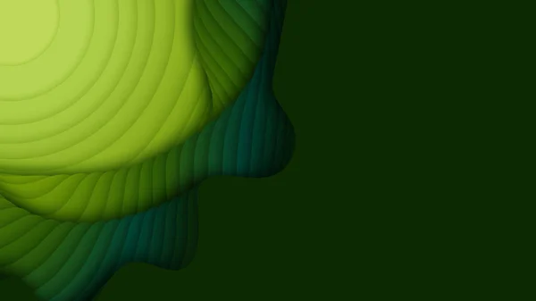 Зеленые слои бумаги. 3D абстрактный градиентный разрез бумаги. Красочная форма оригами — стоковый вектор