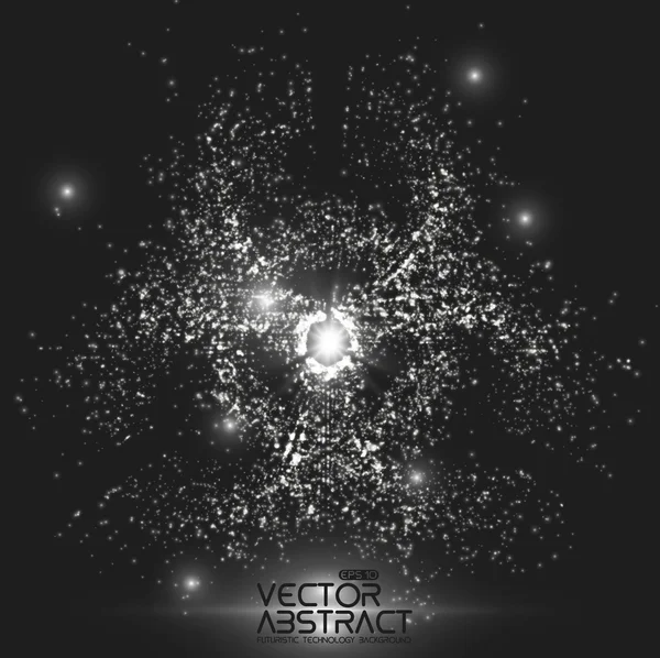 Explosion of glowing particles — Vector de stock