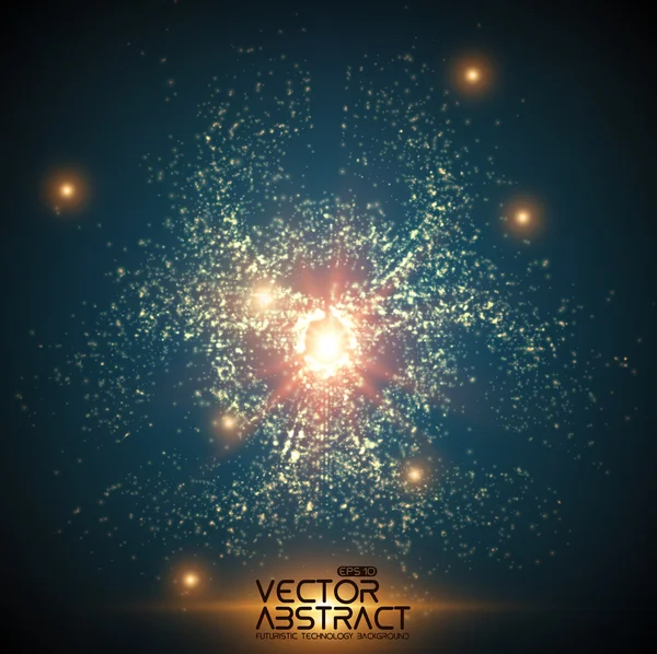 Explosion of glowing particles — Image vectorielle
