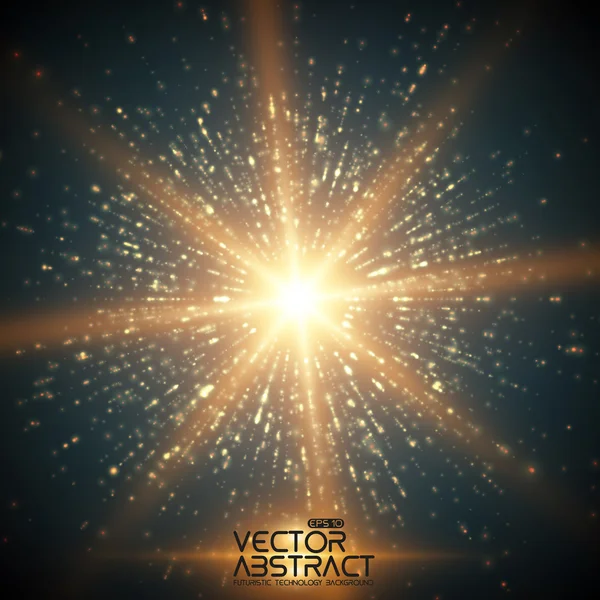 Explosion of glowing particles — Stock Vector