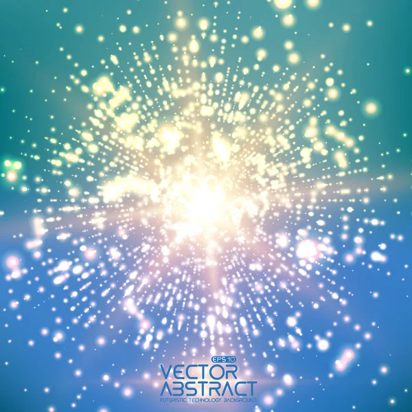 Explosion of glowing particles — стоковый вектор