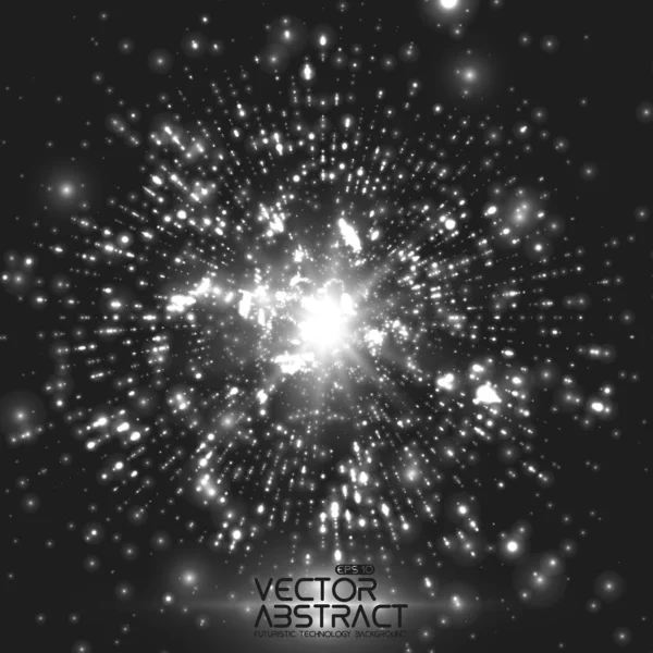 Explosion of glowing particles — Stockvektor