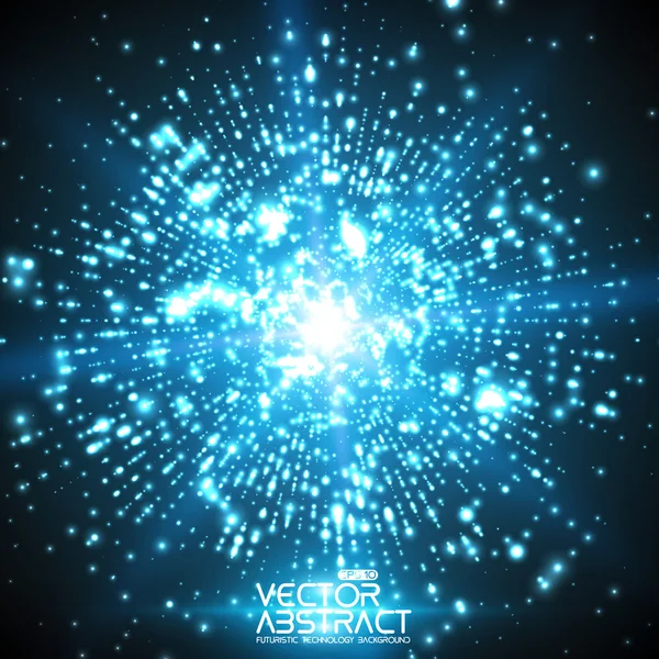 Explosion of glowing particles — Stock vektor