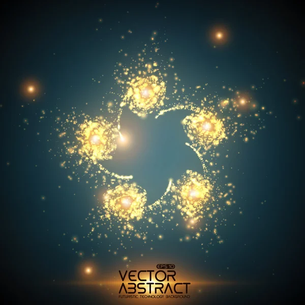 Explosion of glowing particles — Stock Vector