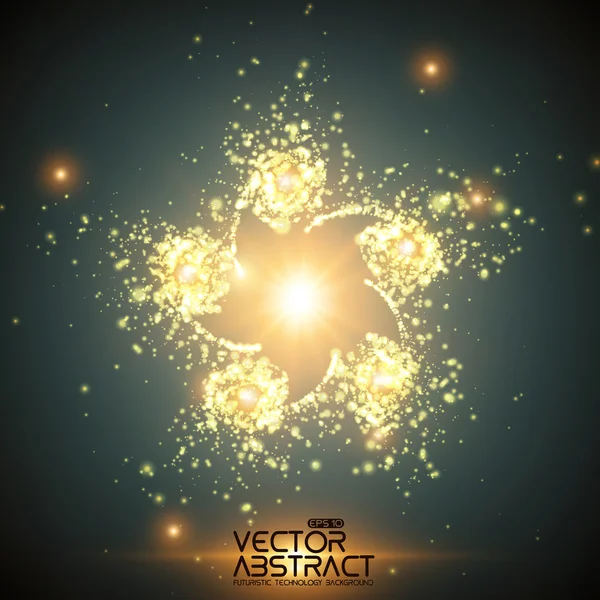 Explosion of glowing particles — стоковый вектор