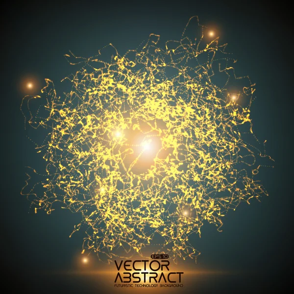 Explosion of glowing particles — Stock Vector