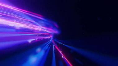 Büyük veri ışık hızı eğri akışının içinde. Kuantum hesaplamasının soyut dijital veri akışı. Qubit iz dalgalarının siber uzayı. Modern teknoloji bilgi iletimi