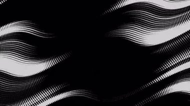 Soyut dalgalı yarım tonlu akışkan hareket arkaplanı ve ortadaki metin için yer. Çizilmiş pop sanat dalgalı dinamik noktalı alevler