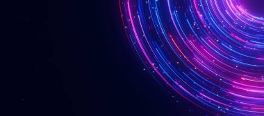 Büyük veri ışık hızı veri akışı yakın çekim. Kuantum hesaplamasının soyut dijital veri akışı. Qubit izlerinin siber uzayı. Modern teknoloji bilgi iletimi