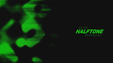 Soyut vektör yeşil yarım ton arkaplanı yırtmış. Çizilmiş noktalı doku ögesi