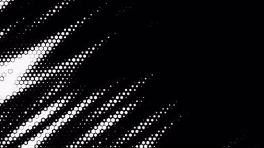 Soyut dalgalı altıgen yarım tonluk sıvı hareket arkaplanı ve sağdaki metin için yer var. Çizilmiş pop sanat dalgalı dinamik teknolojik alevler