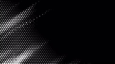 Soyut dalgalı altıgen yarım tonluk sıvı hareket arkaplanı ve sağdaki metin için yer var. Çizilmiş pop sanat dalgalı dinamik teknolojik alevler