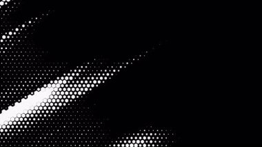 Soyut dalgalı altıgen yarım tonluk sıvı hareket arkaplanı ve sağdaki metin için yer var. Çizilmiş pop sanat dalgalı dinamik teknolojik alevler