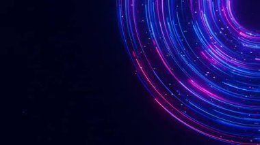 Büyük veri ışık hızı U dönüşü. Kuantum hesaplamasının soyut dijital veri akışı. Qubit iz dalgalarının siber uzayı. Modern teknoloji bilgi iletimi