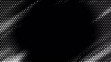 Soyut dalgalı altıgen yarım tonluk sıvı hareket arkaplanı ve mesaj merkezi. Çizilmiş pop sanat dalgalı dinamik teknolojik alevler