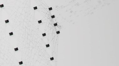 Sinirsel ağ modeli konseptine yakın, LLM yapı animasyonu. AI büyük veri işleme teknolojisi. Makine öğrenme soyut arka plan. Dijital kuantum hesaplaması