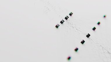 Sinirsel ağ modeli konseptine yakın, LLM yapı animasyonu. AI büyük veri işleme teknolojisi. Makine öğrenme soyut arka plan. Dijital kuantum hesaplaması