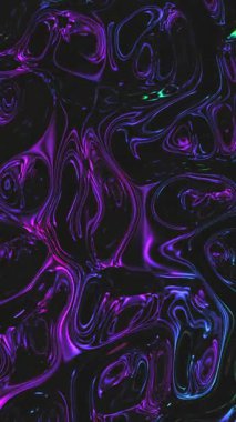 Soyut holografik yağ gürültüsü yüzey arkaplanı. Dalgalı ve dalgalı folyo yüzeyi. Ultraviyole yanardöner fon. Kusursuz döngü 4k canlandırması.