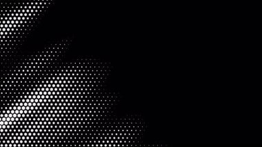 Soyut dalgalı altıgen yarım tonluk sıvı hareket arkaplanı ve sağdaki metin için yer var. Çizilmiş pop sanat dalgalı dinamik teknolojik alevler