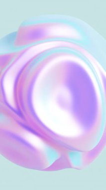 Soyut şekil değiştiren sıvı yanardöner küre. Sıvı neon bozan nesne. Canlı, parlak holografik renkler döngü hareketi. Renkli gradyan damlası