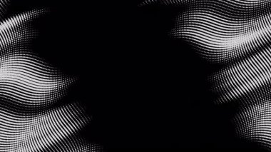 Soyut dalgalı yarım tonlu akışkan hareket arkaplanı ve ortadaki metin için yer. Çizilmiş pop sanat dalgalı dinamik noktalı alevler