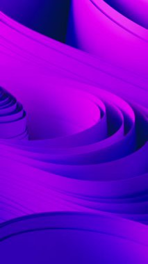 Menekşe kumaş kıvrımları. Soyut kumaş büküm hareketi. 3d canlandırma canlandırması.