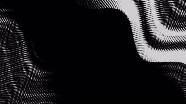 Soyut dalgalı yarım tonlu akışkan hareket arkaplanı ve ortadaki metin için yer. Çizilmiş pop sanat dalgalı dinamik noktalı alevler