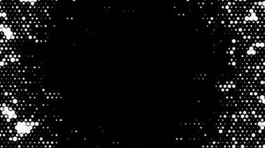 Soyut dalgalı altıgen yarım tonluk sıvı hareket arkaplanı ve mesaj merkezi. Çizilmiş pop sanat dalgalı dinamik teknolojik alevler