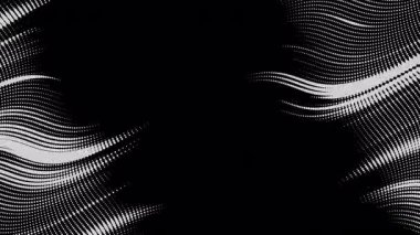 Soyut dalgalı yarım tonlu akışkan hareket arkaplanı ve ortadaki metin için yer. Çizilmiş pop sanat dalgalı dinamik noktalı alevler