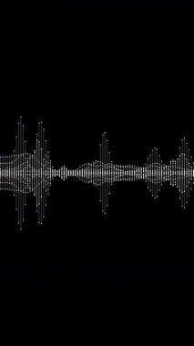 Ses dalgası formu. Soyut müzik dalgaları salınımı. Fütürist ses dalgası görselleştirmesi. Sentetik müzik teknolojisi örneği. Akort izi. Bozulmuş frekanslar. Dikey video