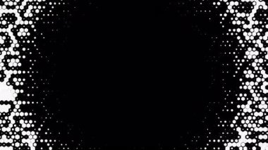 Soyut dalgalı altıgen yarım tonluk sıvı hareket arkaplanı ve mesaj merkezi. Çizilmiş pop sanat dalgalı dinamik teknolojik alevler