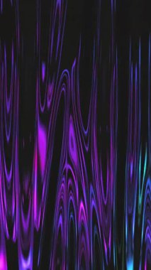 Soyut holografik yağ gürültüsü yüzey arkaplanı. Dalgalı ve dalgalı folyo yüzeyi. Ultraviyole yanardöner fon. Kusursuz döngü 4k canlandırması.