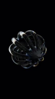 Dağıtım efektli 3d Şeffaf kablo küresi. Gökkuşağı renkleri yansıtma camı. 3d canlandırma döngüsü oluşturulabilir.