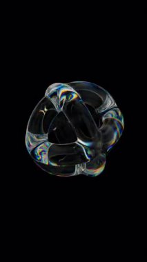 Dağıtım efektli 3d Şeffaf kablo küresi. Gökkuşağı renkleri yansıtma camı. 3d canlandırma döngüsü oluşturulabilir.