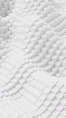 Beyaz blokların ızgarasındaki dalgalanmalar soyut arkaplan. Kare sütun dalgaları. Ses arkaplanı