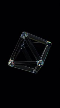 3d Şeffaf Parlak kablo halkaları dağılım etkisine sahiptir. Gökkuşağı renkleri yansıtma camı. 3d canlandırma döngüsü oluşturulabilir.