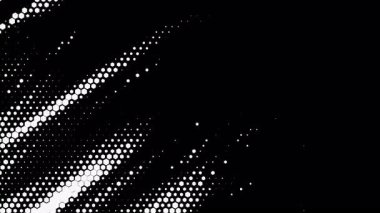 Soyut dalgalı altıgen yarım tonluk sıvı hareket arkaplanı ve sağdaki metin için yer var. Çizilmiş pop sanat dalgalı dinamik teknolojik alevler