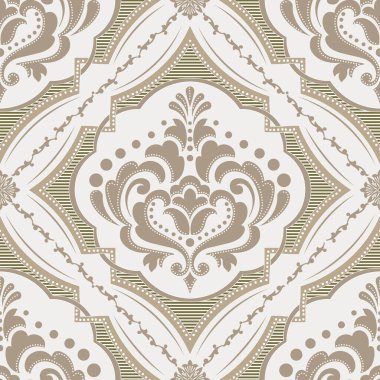 Damask modern kusursuz desen elementi. Klasik klasik İspanyol kumaşı, duvar kağıtları için pürüzsüz doku, tekstil.