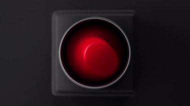 Yukarıdan çekilen kırmızı ruj siyah tüpten yukarı doğru kıvrılıyor. Ruj, yüzeysel alan derinliğiyle yakın çekim animasyonunu genişletir. Moda, kozmetik, makyaj 3D.