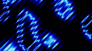 Dalgalanan cam şeritlerdeki neon dalgaların fraktal bozulması. Parlak renkli sıvı akışı harmanlıyor. Fraktal camda dinamik renkli görsel efekt. 3d hazırlama döngüsü.