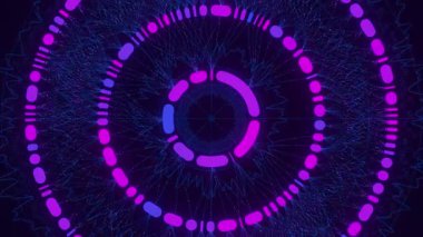Büyük Data kompleksi yuvarlak grafik animasyonu. Kuantum hesaplama evreninin en üst görüntüsü. Yapay zeka teknolojisinin siber uzayı. Fütürist grafik. Dijital bilgi sunumu