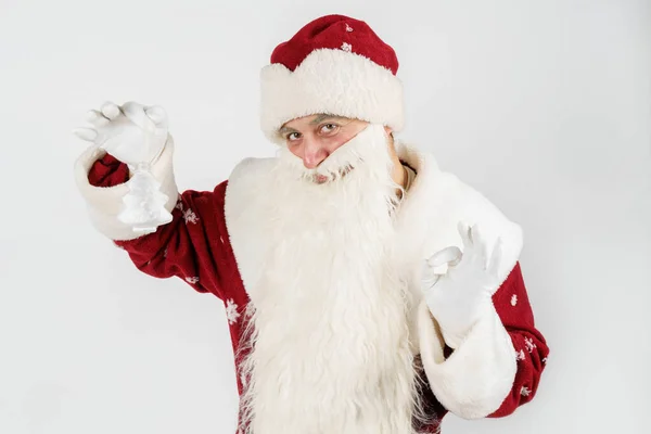 Conceito Ano Novo Papai Noel Tem Brinquedo Árvore Natal Suas — Fotografia de Stock