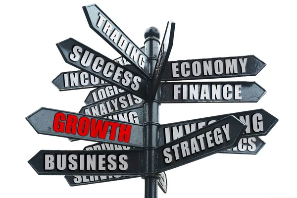 ビジネスと金融の概念 ビジネス道路標識 矢印の1つに赤の碑文 — ストック写真