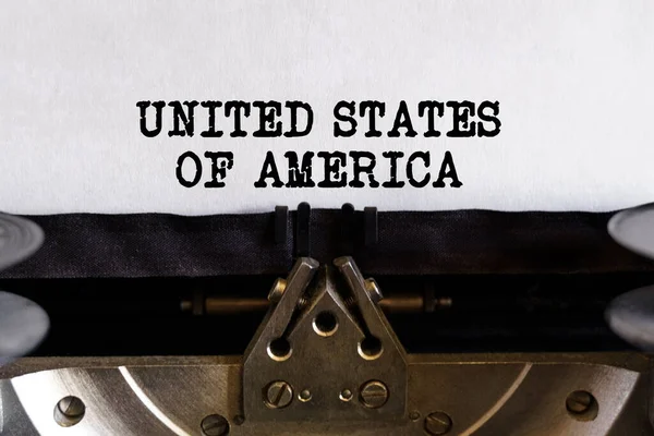 Ročník Psacího Stroje Tištěným Textem Spojené Státy Americké Listu Papíru — Stock fotografie