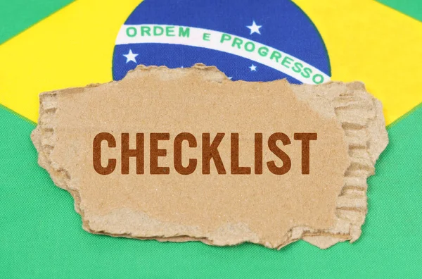 Üzleti Pénzügyi Koncepció Háttér Ból Zászló Brazília Fekszik Karton Felirat — Stock Fotó