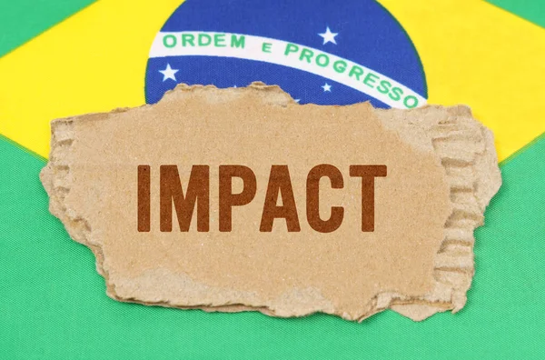 비즈니스 브라질 국기의 배경에는 마분지로 새겨져 — 스톡 사진