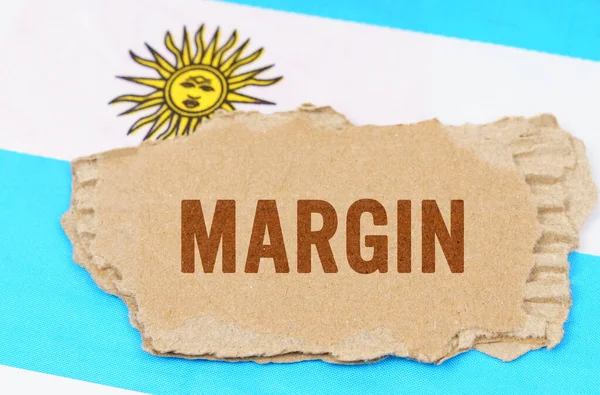 Concetto Commerciale Finanziario Sullo Sfondo Della Bandiera Argentina Trova Cartone — Foto Stock