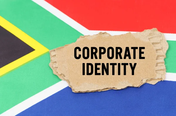 Concepto Negocios Finanzas Bandera Sudáfrica Encuentra Una Caja Cartón Con — Foto de Stock
